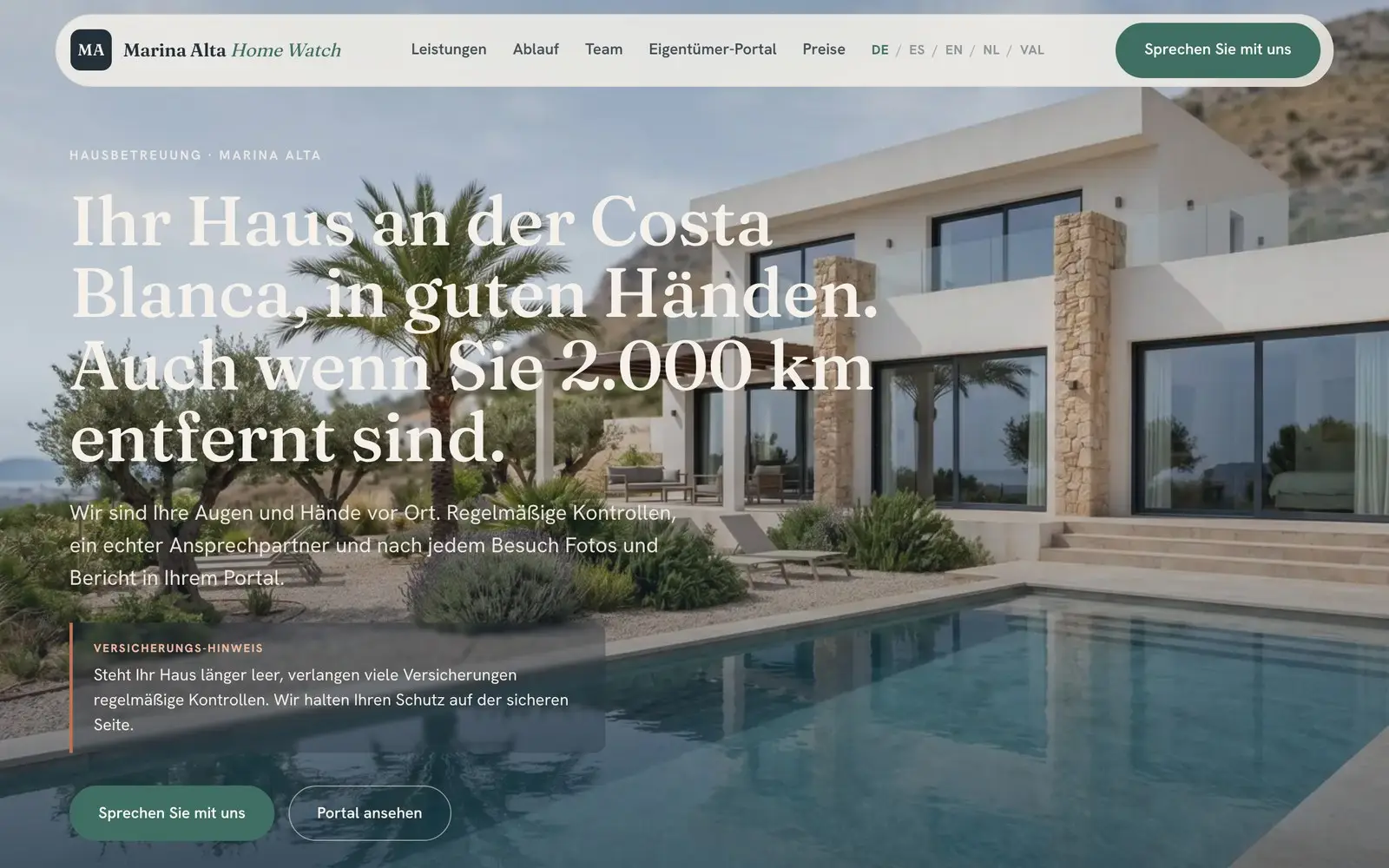 Marina Alta Home Watch · cuidado de casas